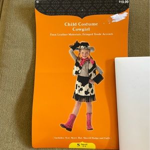 Halloween Costume Cowgirl Small (4-6) Faux Leather Fringed Tassle Accents